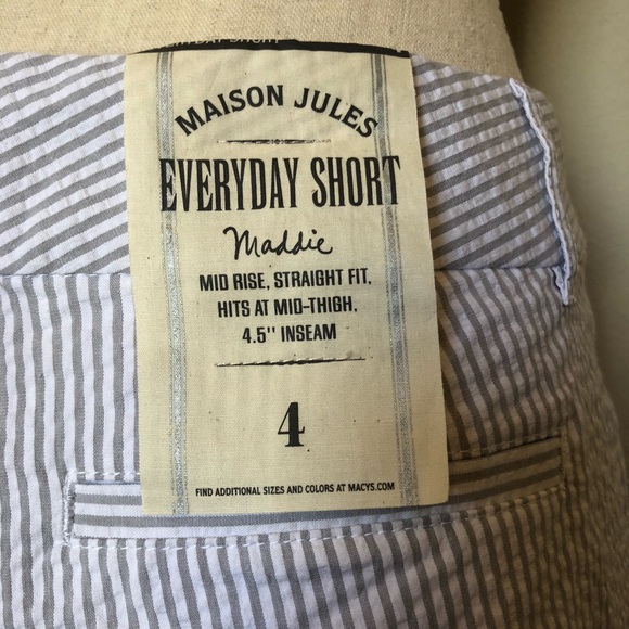 Maison Jules Maddie Everyday Shorts Casual Striped - Picture 6 of 6